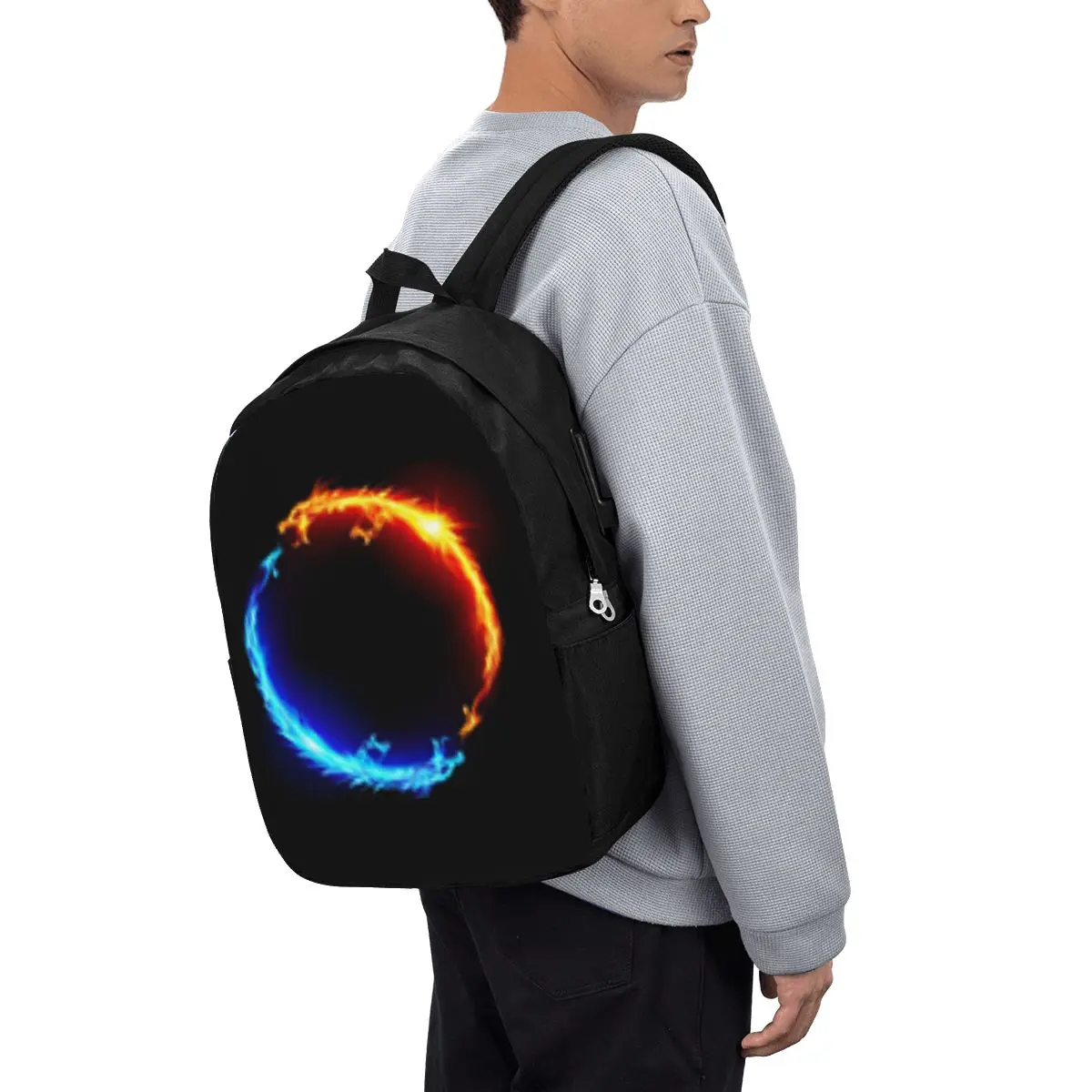 

Red Fire Dragon Backpack Travel Notebook Bag Computer College Student School Bag Laptop Shoulder Bags for Men Women