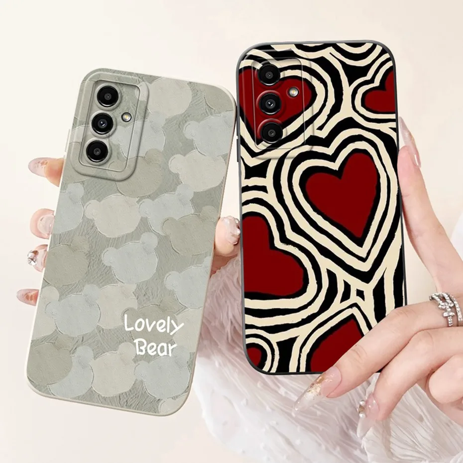Lens Protective Case For Samsung Galaxy M23 / F23 Fashion Painted Soft Silicone Back Cover For Samsung M23 F23 5G Phone Cases
