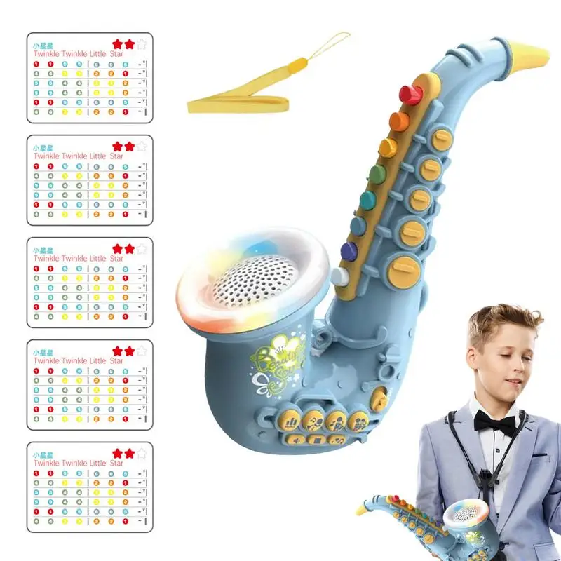 Toy Saxophone Kids Trumpet Musical Instruments Saxophone With Light And Sound Musical Instruments Toy For Beginners Boys Girls