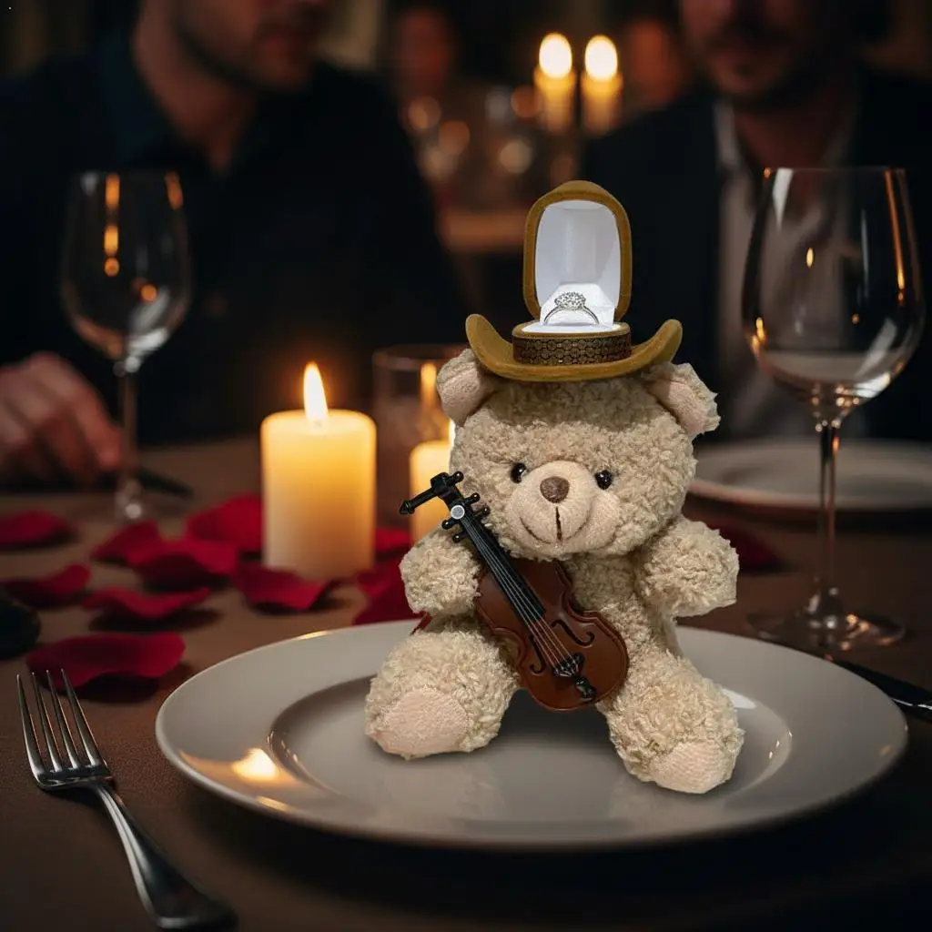 

Милый футляр для украшений в виде медведя, маленькая музыкальная плюшевая коробочка-скрипка для девочек, уникальный подарок, настольный декор, подставка для демонстрации украшений