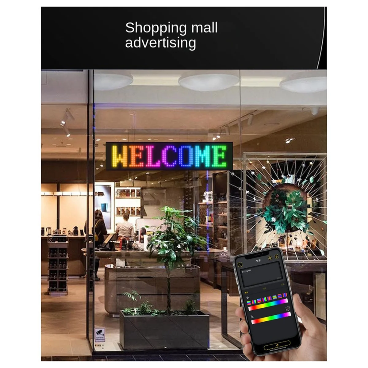 

LED Matrix Panel Programmable Flexible Screen IP65 Display Animation Message Scrolling Sign APP Control Cars Shop Bar,C