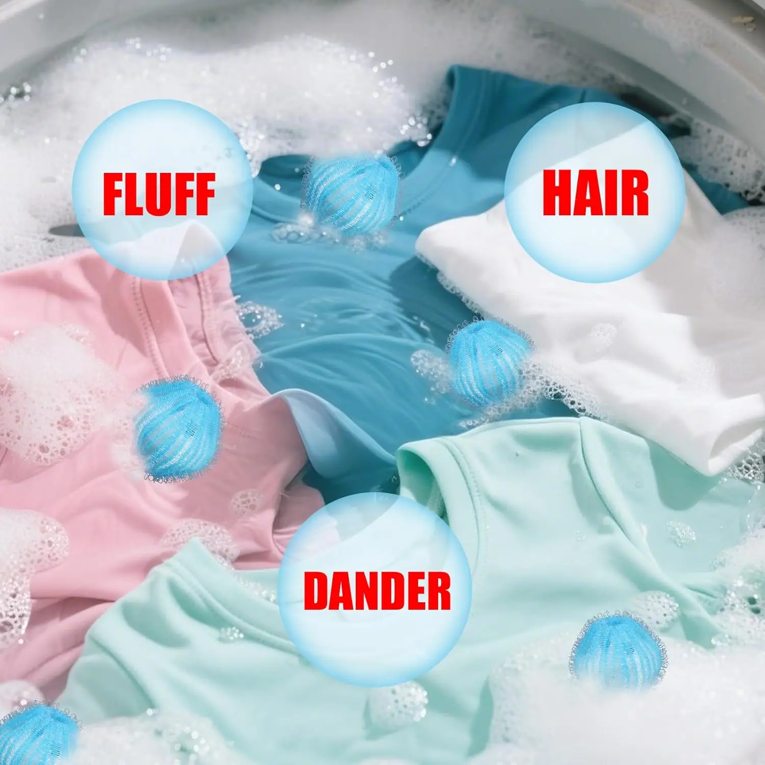 Laundry Pet Hair Filter Balls Lint Remover Washing MachineFloating Ball Reusable Nylon Balls for Dogs Cats Hair Lint Catcher