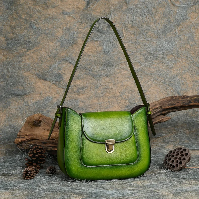 Vintage Women Borsa a tracolla in vera pelle Fashion Ladies borsa in vera pelle di mucca primo strato