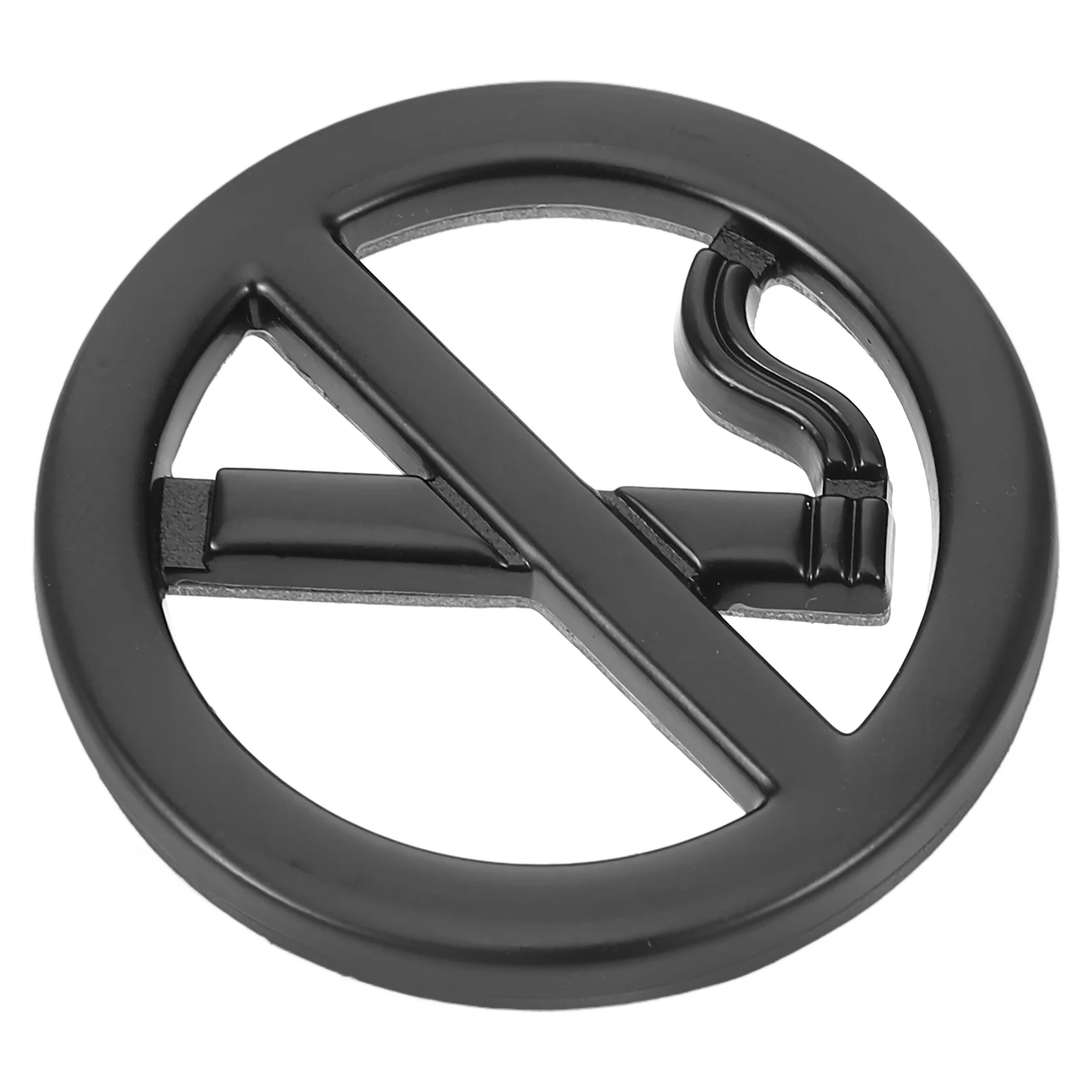 No Smoking Metal Sticker 3D Design Self Adhesive Decal For Vehicles Dashboard Durable Warning Sign Metal Stickers For Vehicles