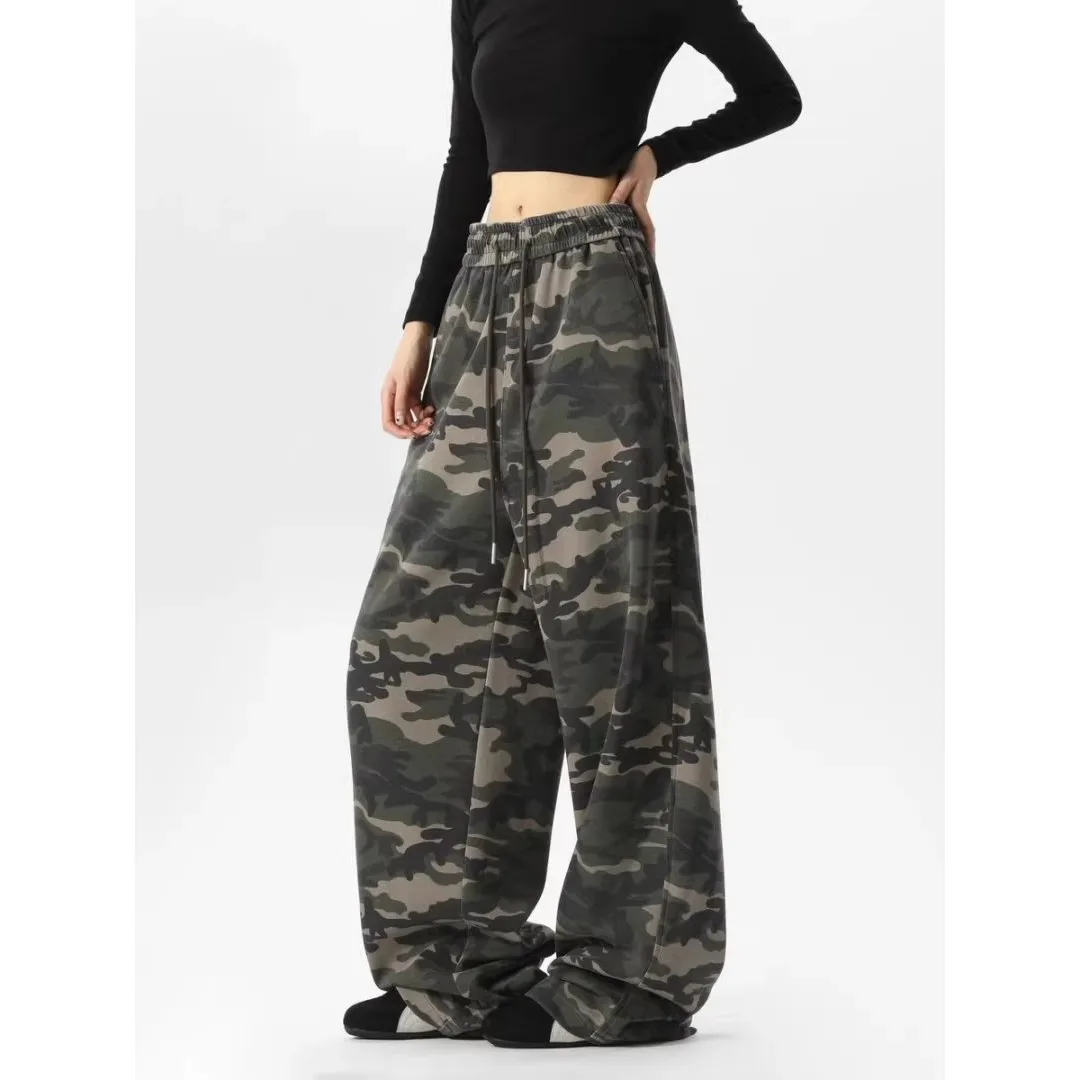 

Men's Camouflage Sweatpants Loose Straight Leg Spor Casual Trousers Autumn Winter plus Size 250 Pou American Sle