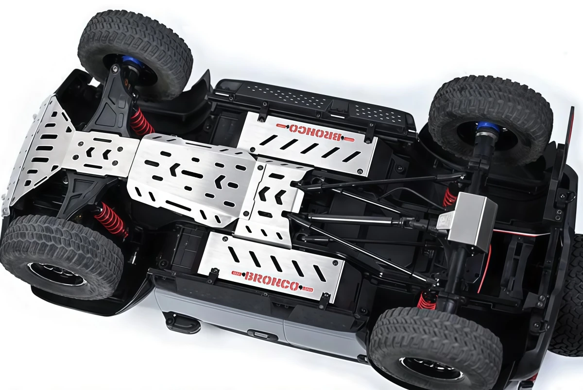 KM Traction Hobby 1/8 Bronco Side Chassis Armor Metal Skid Plate RC Crawler Upgrade Parts