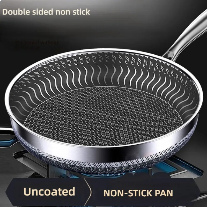

Whole Body Tri-Ply Stainless Steel Frying Pan 316 Stainless Steel Wok Pan Double-sided Honeycomb Skillet Suitable for All Stove