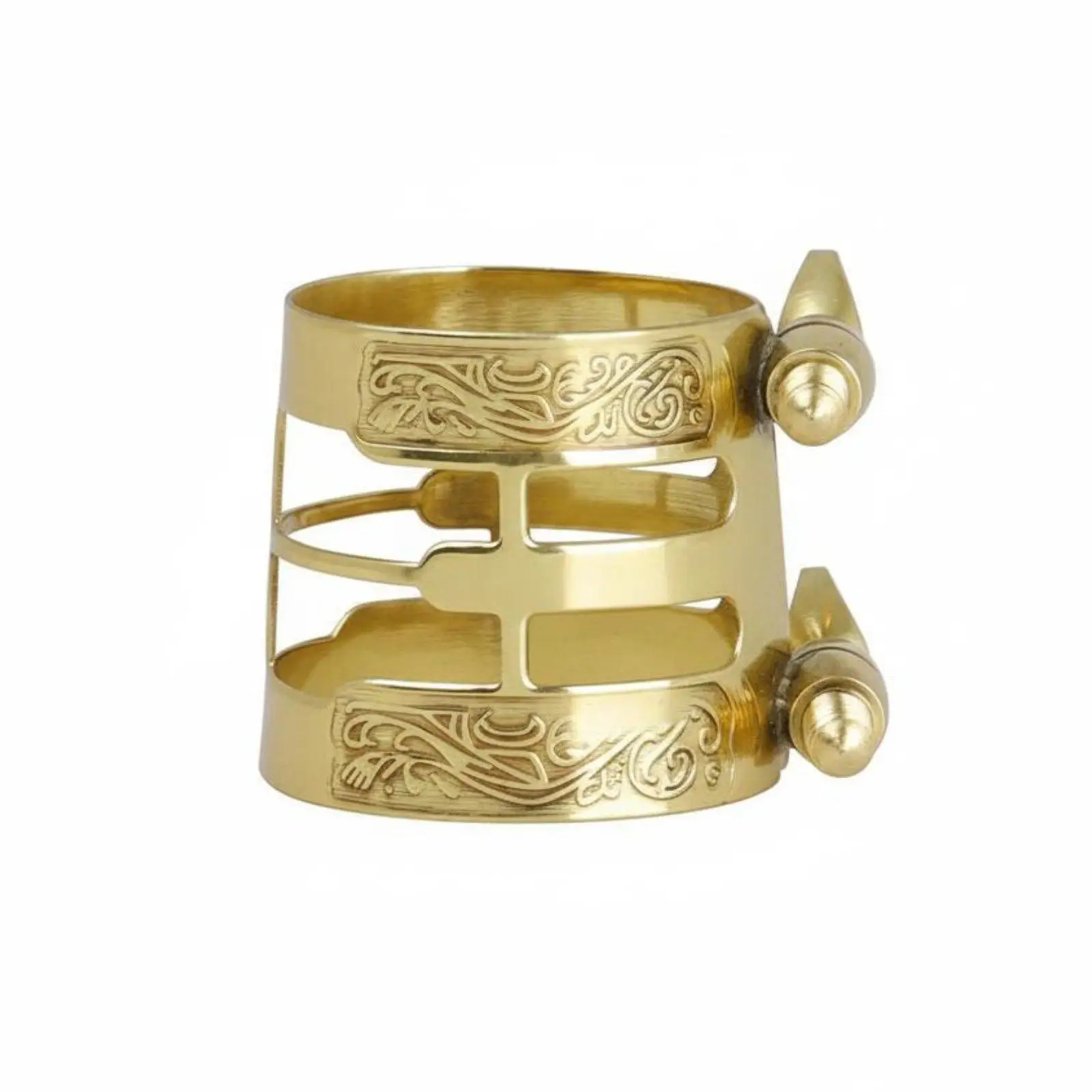 Brass Alto Saxophone Clamp Durable Engraved Ligature Oscillator Holder Accessory Part for Saxophonists and Music Practice