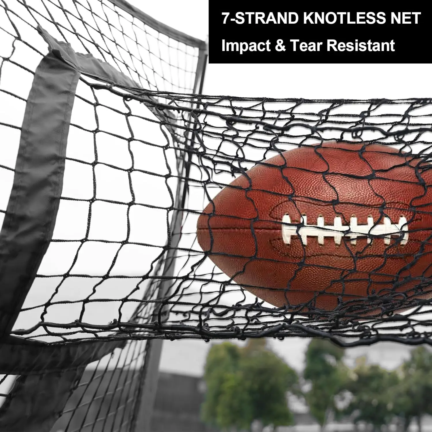 Jaring Target Lempar Quarterback 7 X 7 kaki untuk Latihan Sepak Bola dengan 5 Kantong