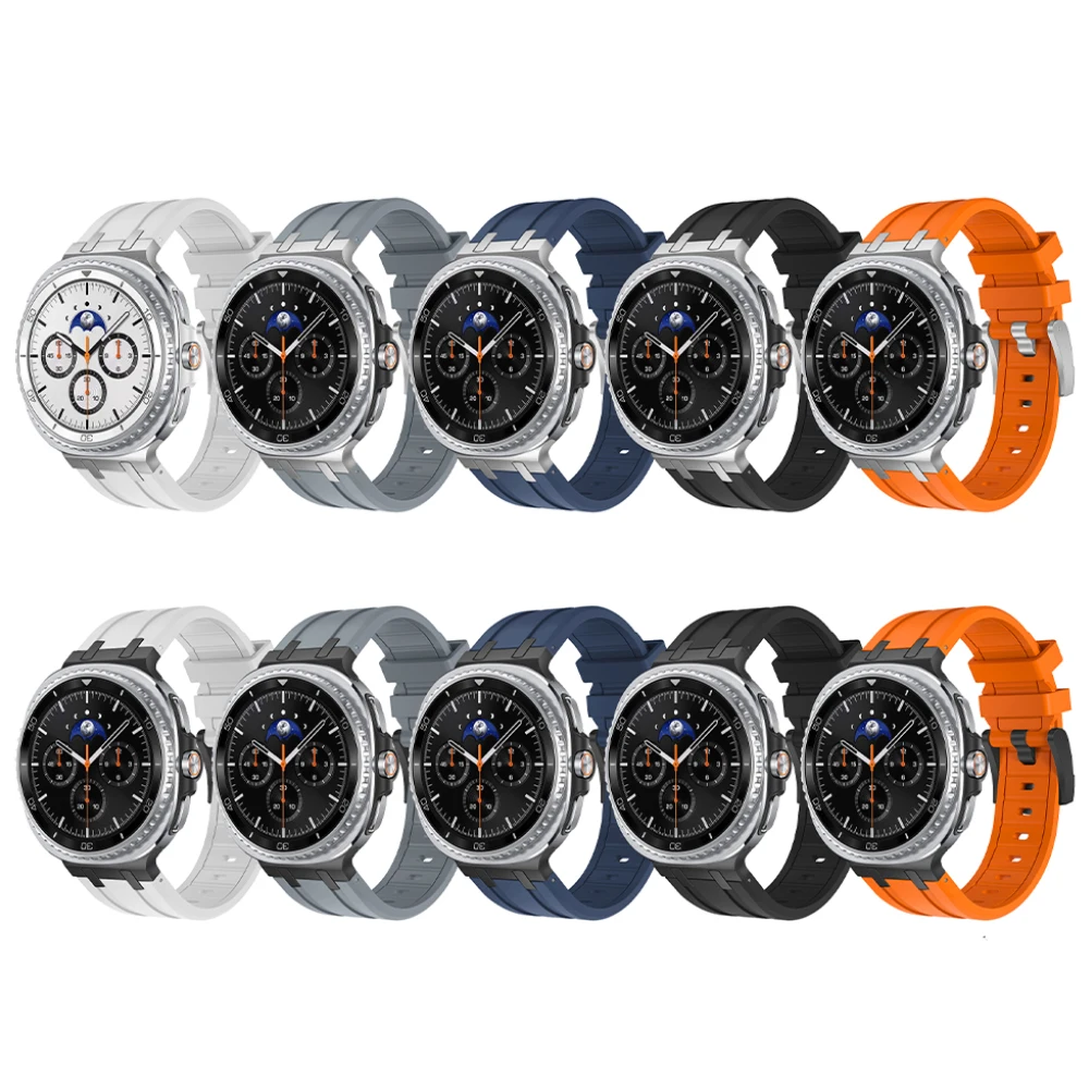 Силиконовый спортивный ремешок для часов Samsung Galaxy Watch 8 8Classic 46 мм 44 мм 40 мм Мужской ремешок для часов GALAXY Watch Ultra 2025 Браслет