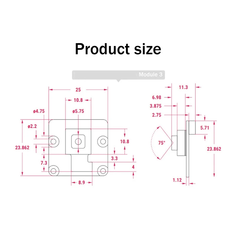 For Camera Module 3 Camera 12MP HD Camera HDR Auto Focus Camera Module 75° Camera Module