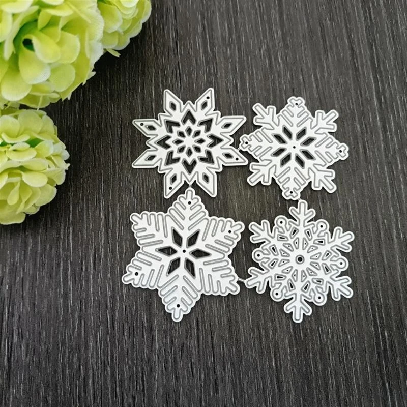 4 قطعة/المجموعة الثلج يموت تخفيضات الاستنسل شفرة لكمة الإستنسل يموت النقش يموت #3