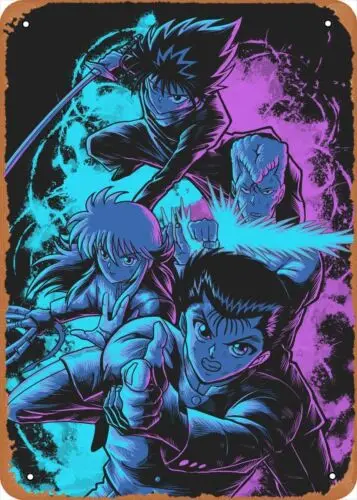 Póster Metálico de Anime y Figura de Manga, Letrero Metálico de Aluminio Yu Yu Hakusho, Decoración de Pared