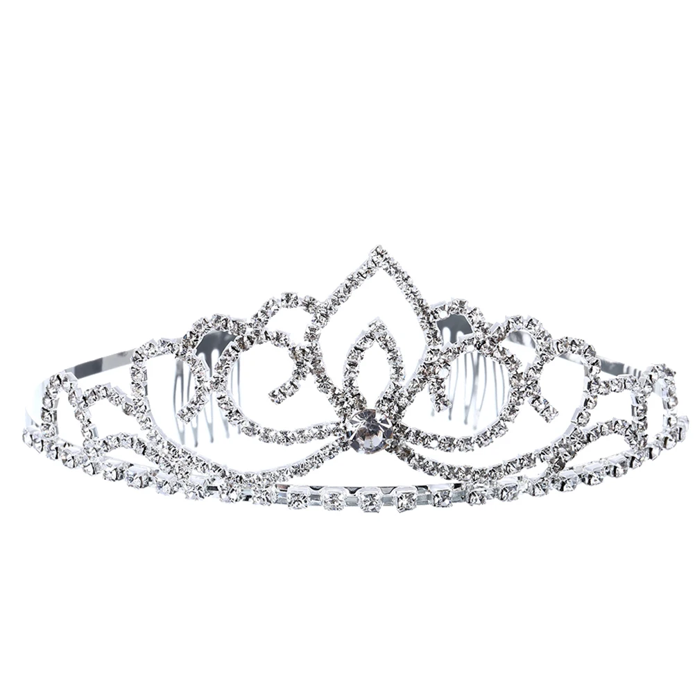 

Rhinestone Crown Headband Headdress Bridal Headpiece Wedding Bride Party Accessory Durable Flash Diamond Flexible Charm Gift