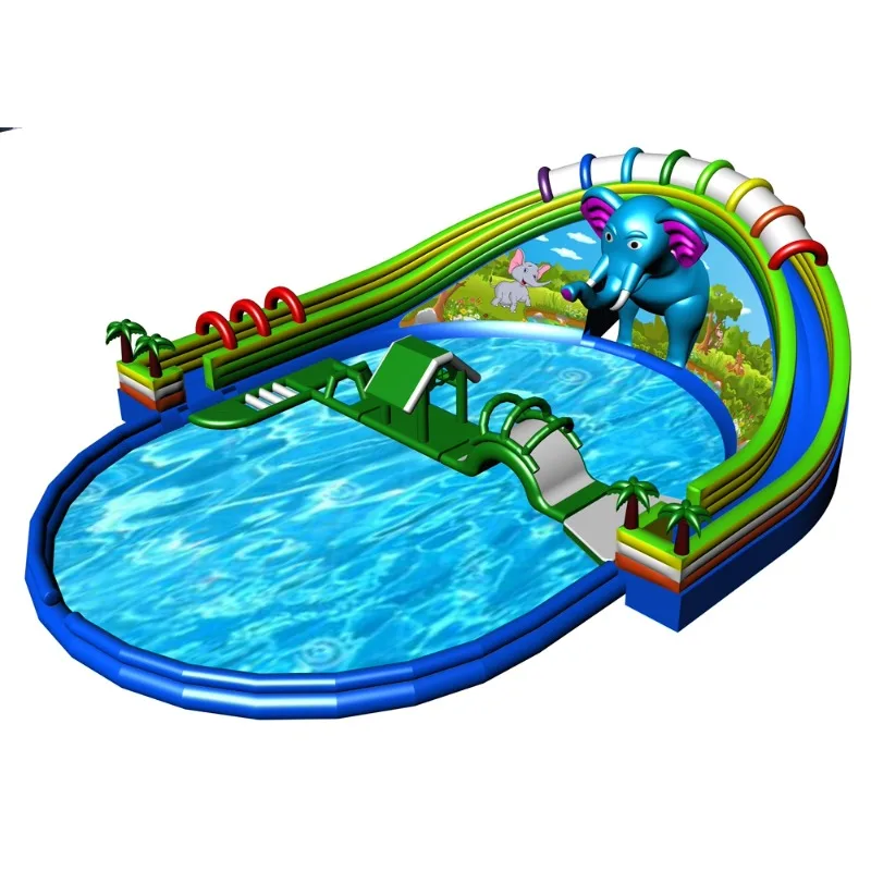 

Inflatable Water Park Equipment Children Large Outdoor Castle Slide Mobile Stand Swimming Pool