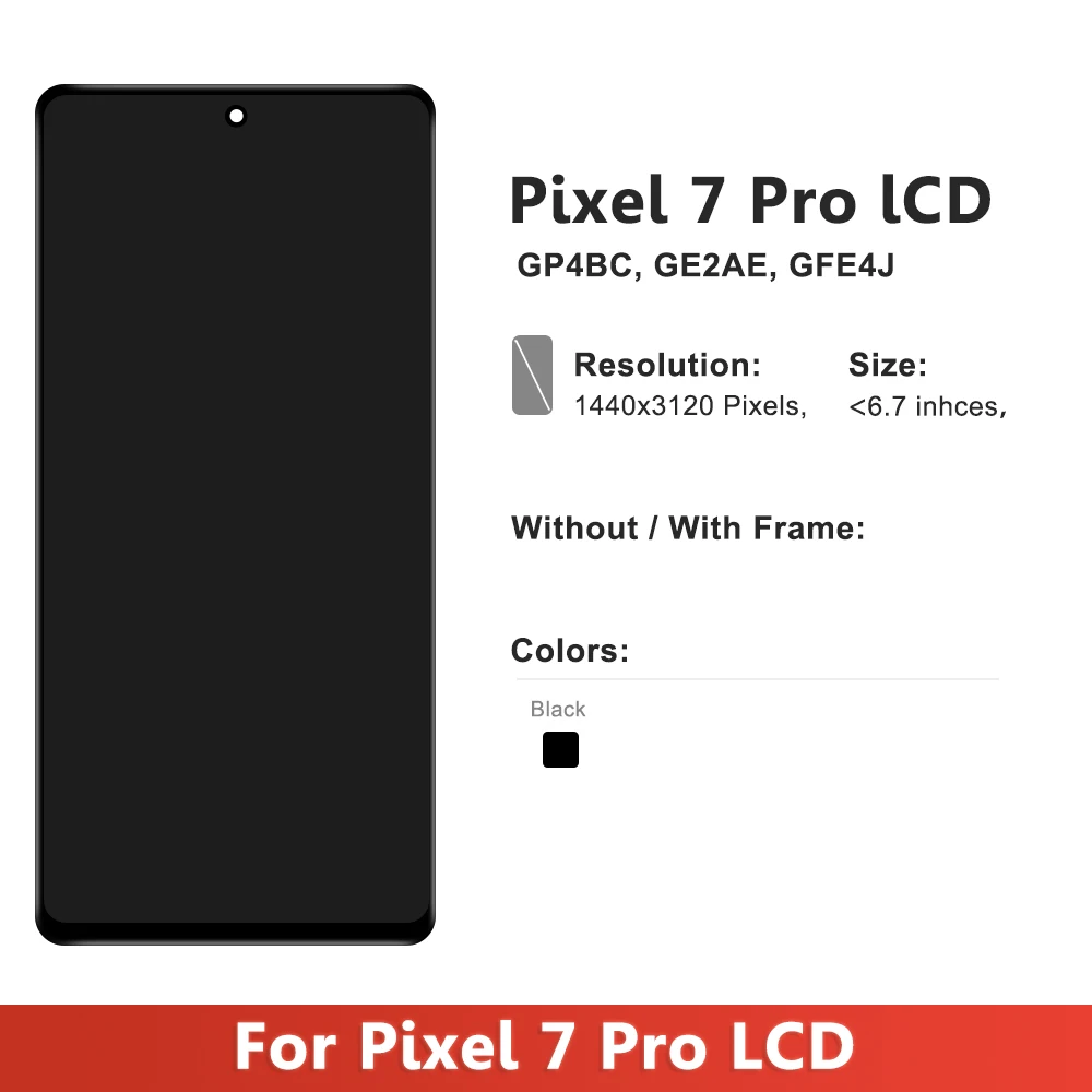 TFT for Google Pixel 7 Pro 7Pro GP4BC GE2AE LCD Display Touch Screen Digitizer for Google Pixel 7 Pro Screen Replacement