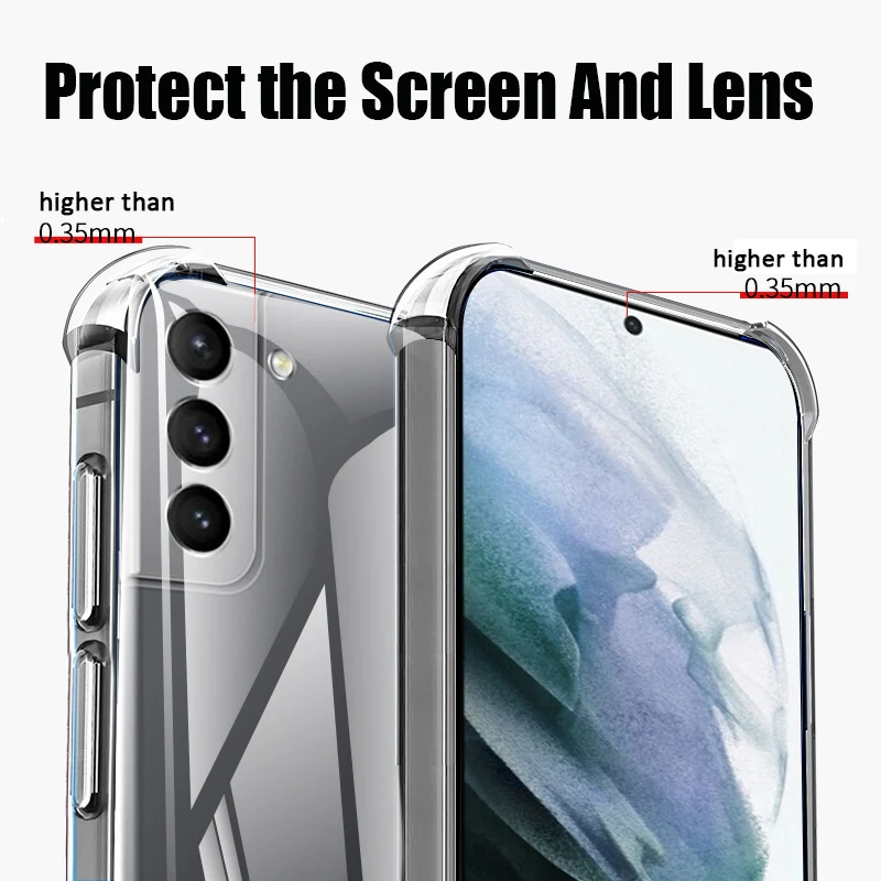 Clear Case For Samsung Galaxy S24 Ultra S23 S22 Plus S21 Fe Shockproof Soft Silicone Phone Cover For Samsung A55 A35 A15 A54 A14