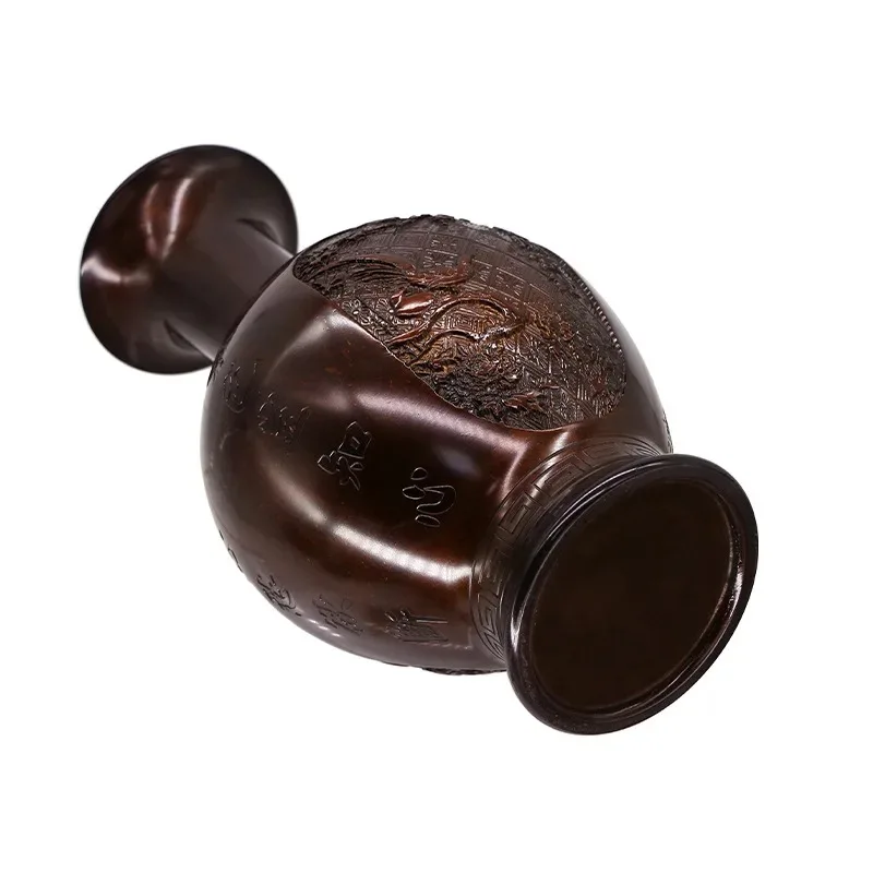 Desktop metal handicrafts creative ornaments happy eyebrows vase vase all copper household vase
