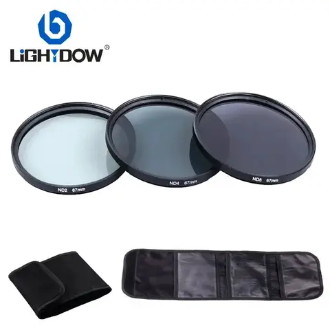 Lightdow ND2 ND4 ND8 Camera Lens Filter 49/52/55/58/62/67/72/77/82mm for Cannon Nikon Sony Camera Lens USA ES Free Shipping