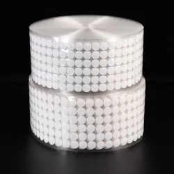 Wholesale 1roll Transparent White Dot Sticker Adhesive Fastener Tape Dot Hook and Loop Round Strong Self Adhesive Fastener Tape