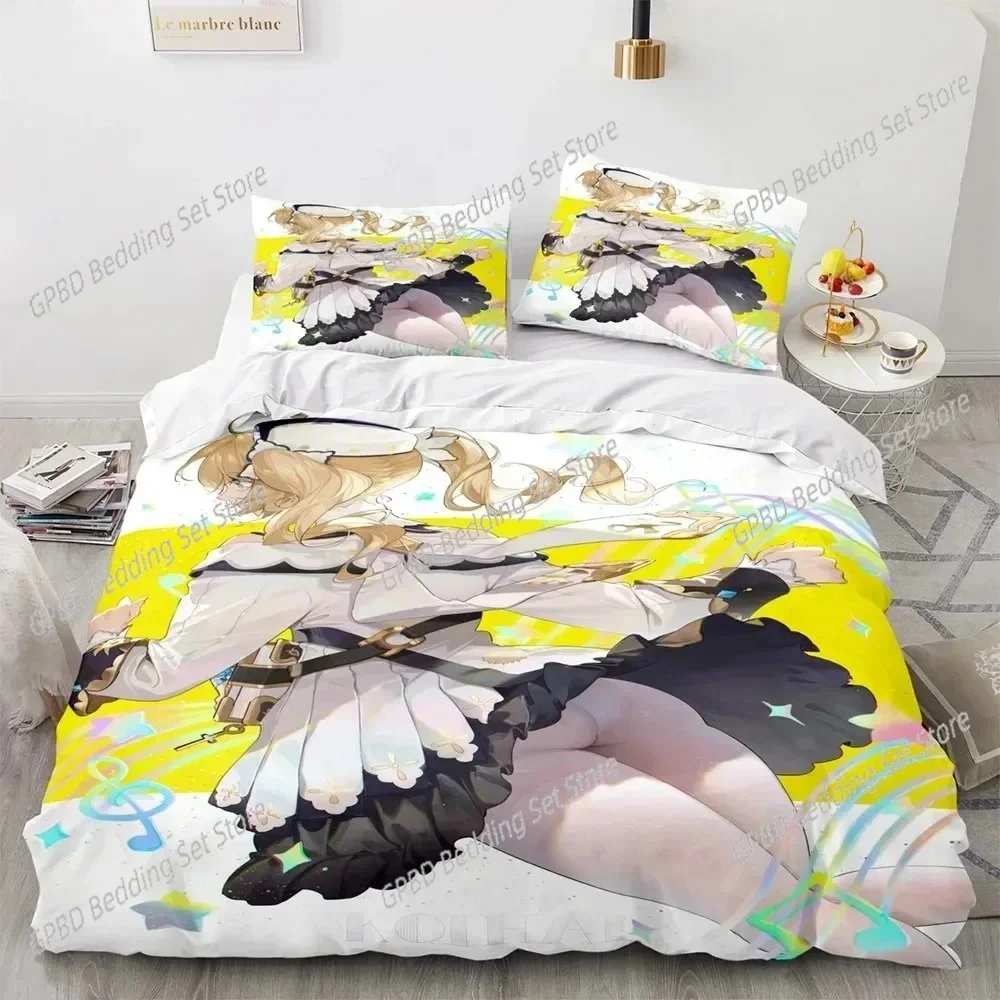 

Anime Game Genshin Impact Ganyu Comfortable Duvet Quilt Cover Pillowcase Bedding Set Children Bedroom Decoration Home Textile
