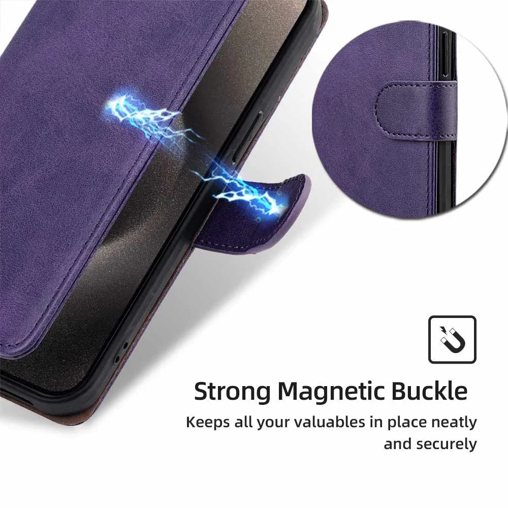 Moto G34 Protect Cover Leather Flip Wallet Case For Motorola G84 G34 G24 G14 G04 G54 5G Eur Edition Phone Bag With RFID Blocking