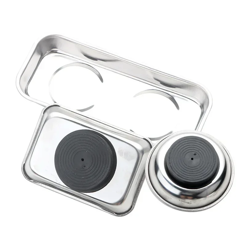 Square Magnetic Bowl, Durable with Magnetic Stainless Steel Parts Tray for Easy Access Suitable for auto/motorcycle repair works