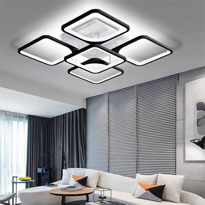 Nordic Square Pendant Light LED Ceiling Lamp Ceiling Chandelier Suitable for Bedrooms Living Rooms Home Lighting Decoration