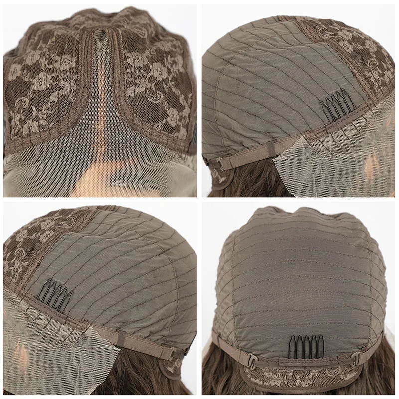 باروكة دانتيل أمامية مموجة باللون البني البارد، باروكة طويلة عالية الجودة بطول 36 بوصة، مناسبة للحياة اليومية النسائية والحفلات التنكرية وما إلى ذلك