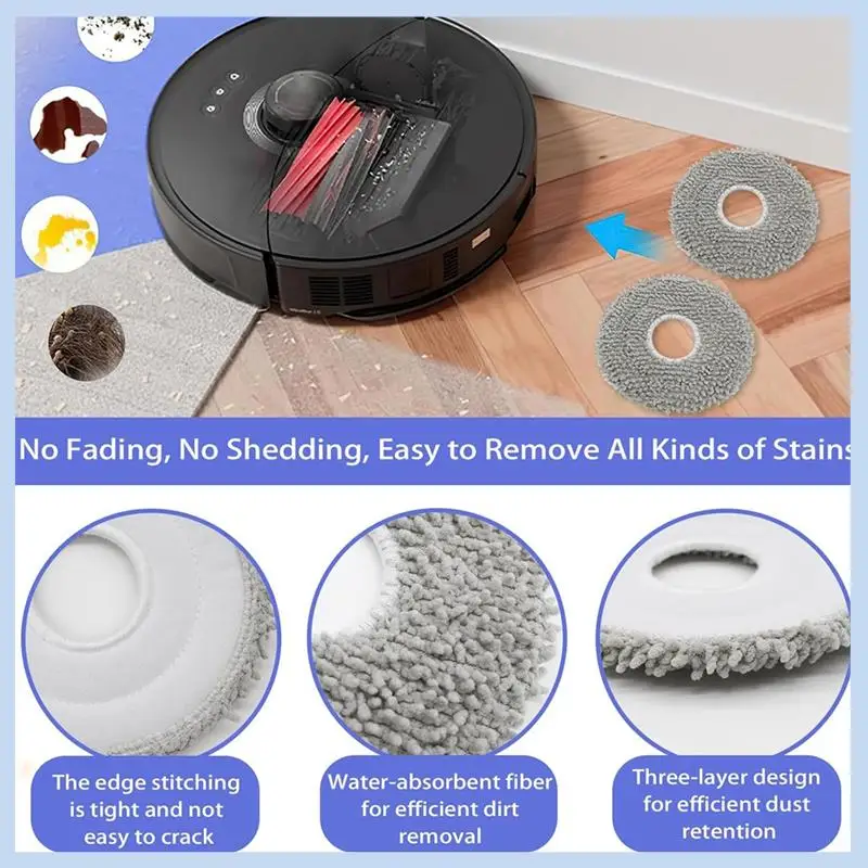 AS63-For Roborock Qrevo Master Robot Vacuum Cleaner Main Side Brush Hepa Filter Mop Cloth Dust Bags Replacement Parts