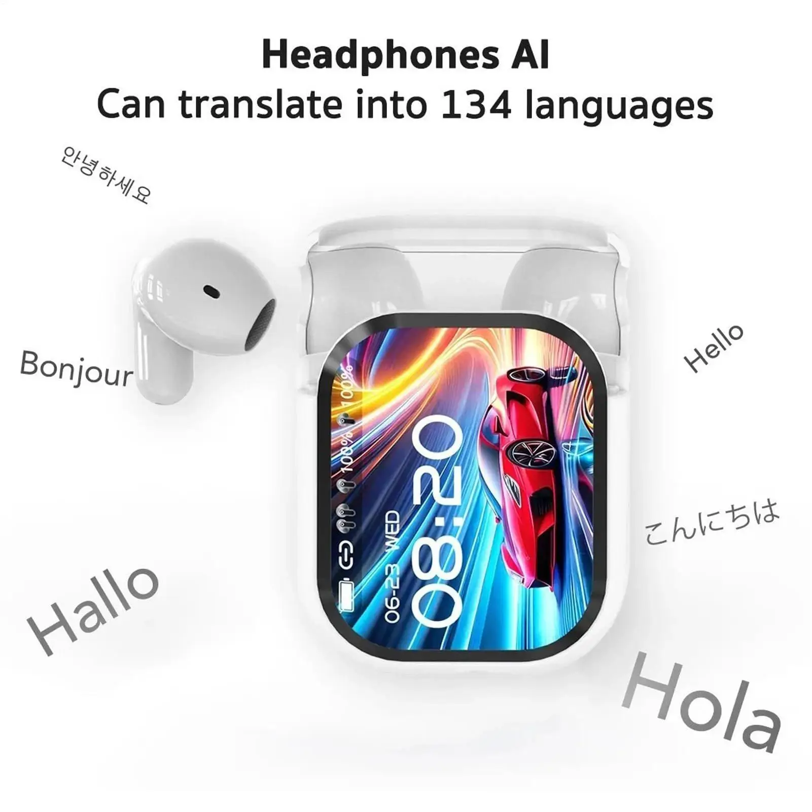 

Ai Translation Earbuds Real Time Translating Earbuds Ai Translator Touchscreen Wireless Headphones Noise Canceling for Travel