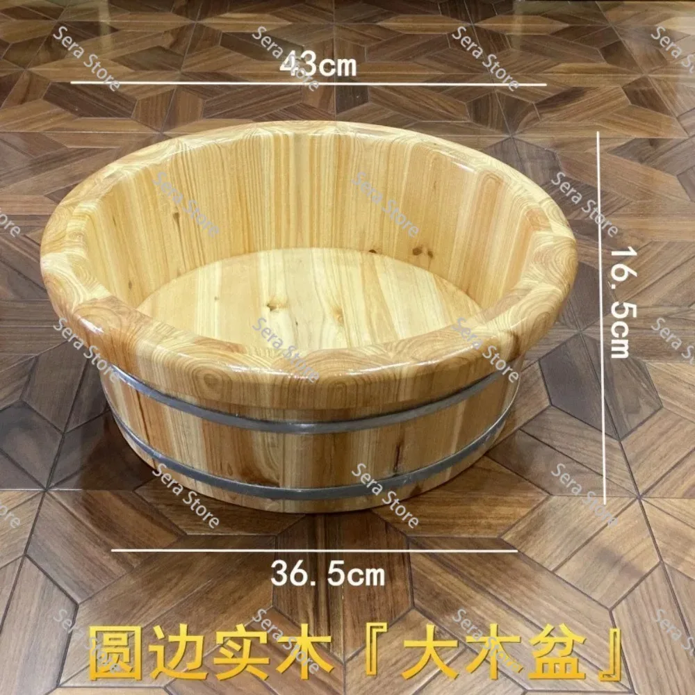 Double Foot Bath Barrel Large Wooden Tub Commercial Foot Soaking Basin Bath Tub Family Foot Spa Tub