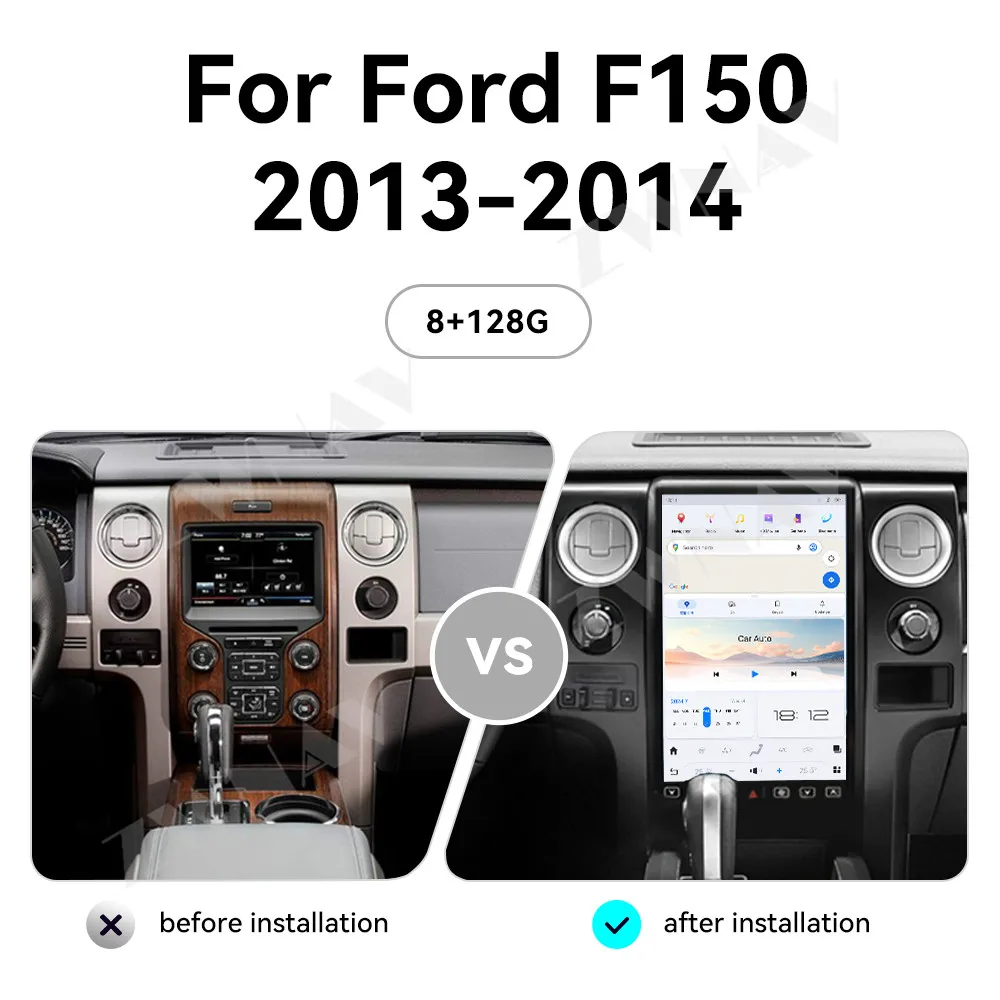 14.4 بوصة أندرويد 13 راديو السيارة لفورد F150 2013 2014 SYNC2 كوالكوم سيارة لتحديد المواقع نافي مشغل وسائط متعددة رئيس وحدة Carplay 1920*720P