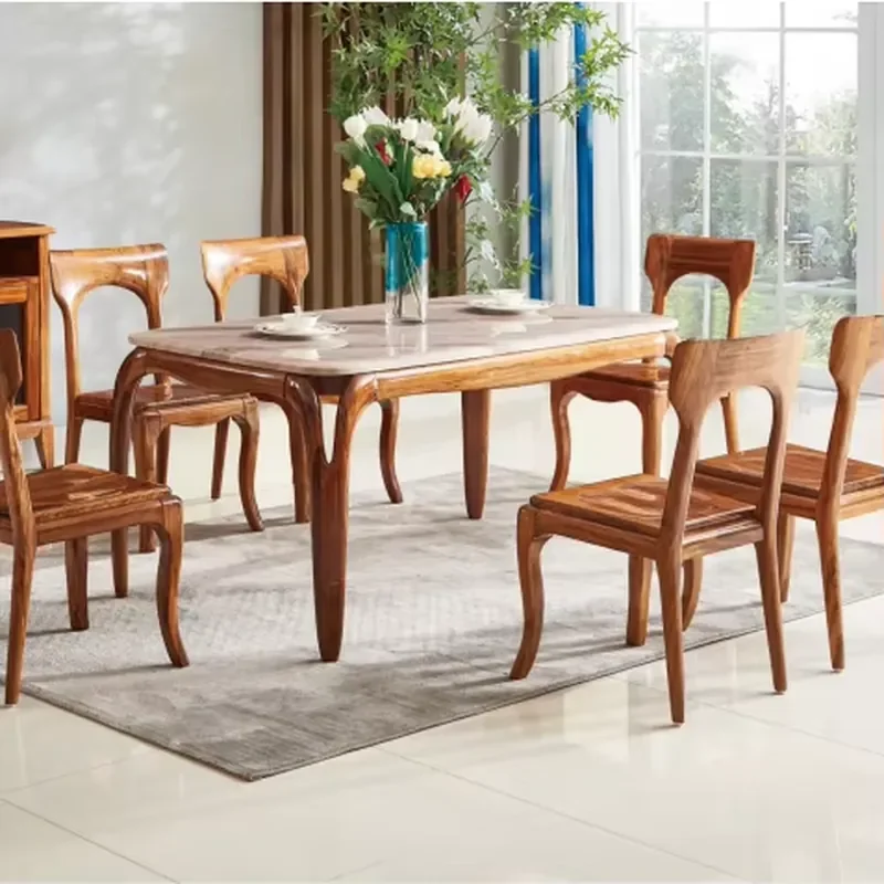 #Modern Design Dining Table Set Ugin Wood Dining Table with 6chairs Dining Room Furniture