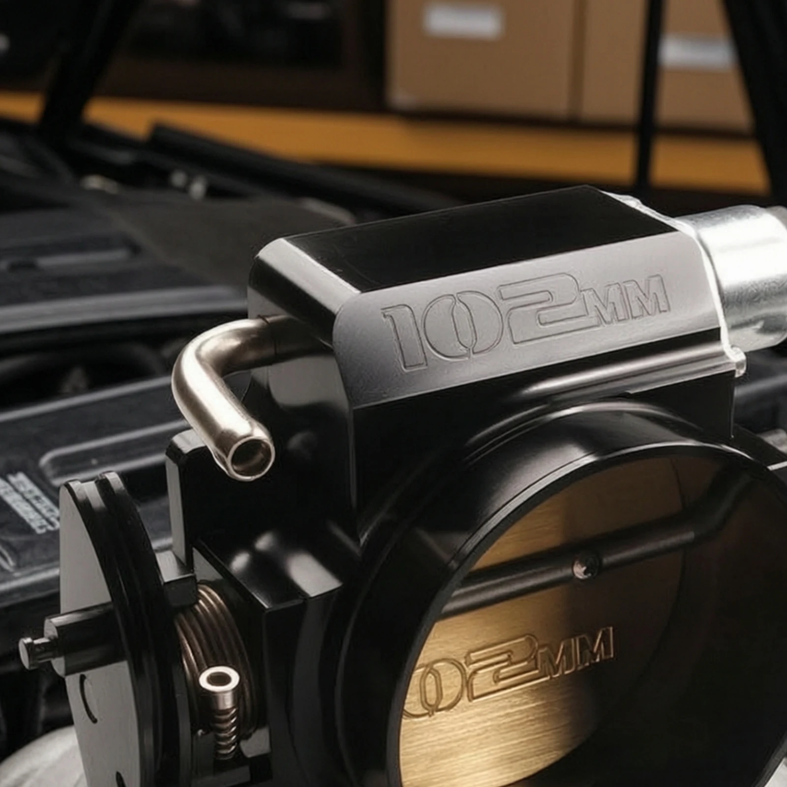 102mm Throttle Body Upgrade Throttle Body with Sensor Car Part Black Lightweight for Tuners, Engine Swaps, Custom Tuning