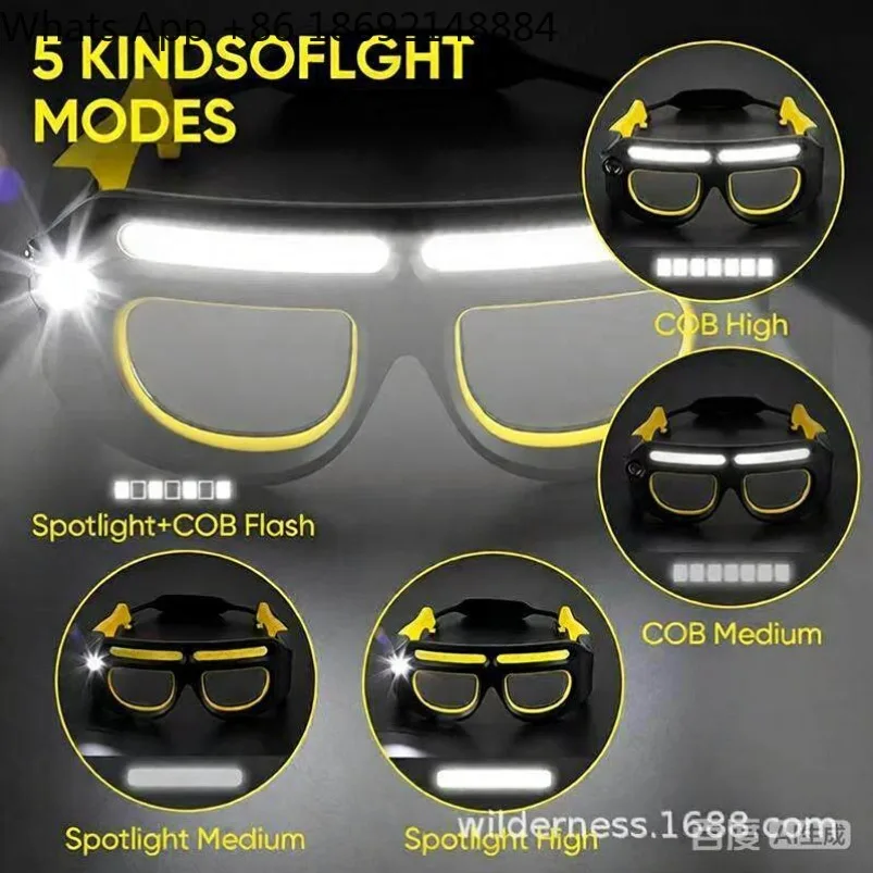Lighting glasses headlights Night fishing detachable sunglasses Lighting outdoor riding