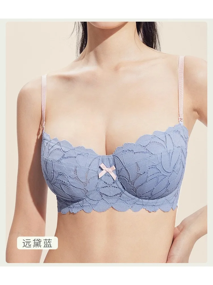 كامل التمثال الفرنسي الدانتيل Bralette دعم لاسلكي للنساء حجم كبير التغطية الكاملة تي شيرت الصدرية مكافحة ترهل الراحة MOYISU مثير