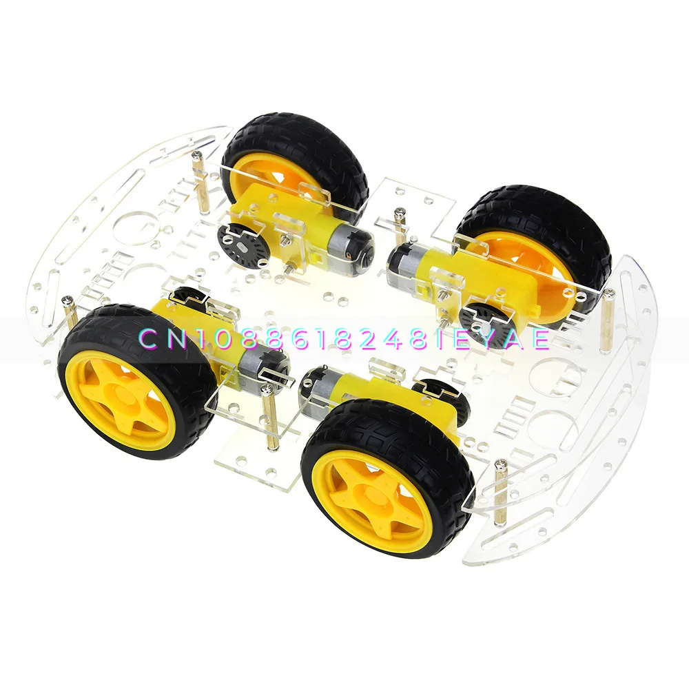 

Four-wheeled Smart Car Chassis, Code Plate Speed Measurement/tracking/Bluetooth Remote Control Car Accessories 4wd Smart Car