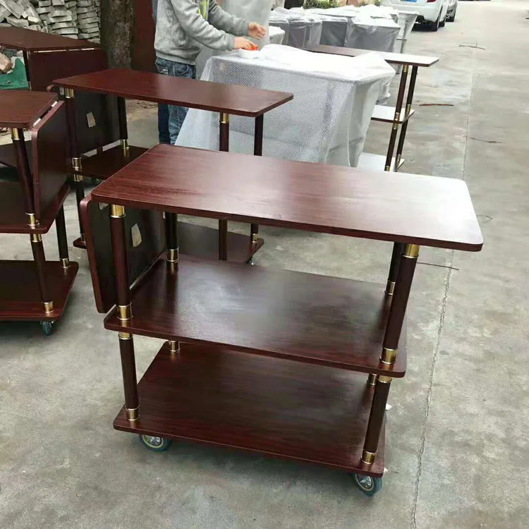 Hotel restaurant three-story solid wood service garage entrance room service car work car dining car trolley bowl collection