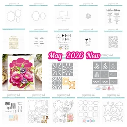 Papertray Ink Big Blooms: Elegant Rose Metal Cutting Dies and Stamps for DIY Handmade Photo Album Scrapbook Calenda May 2026 New