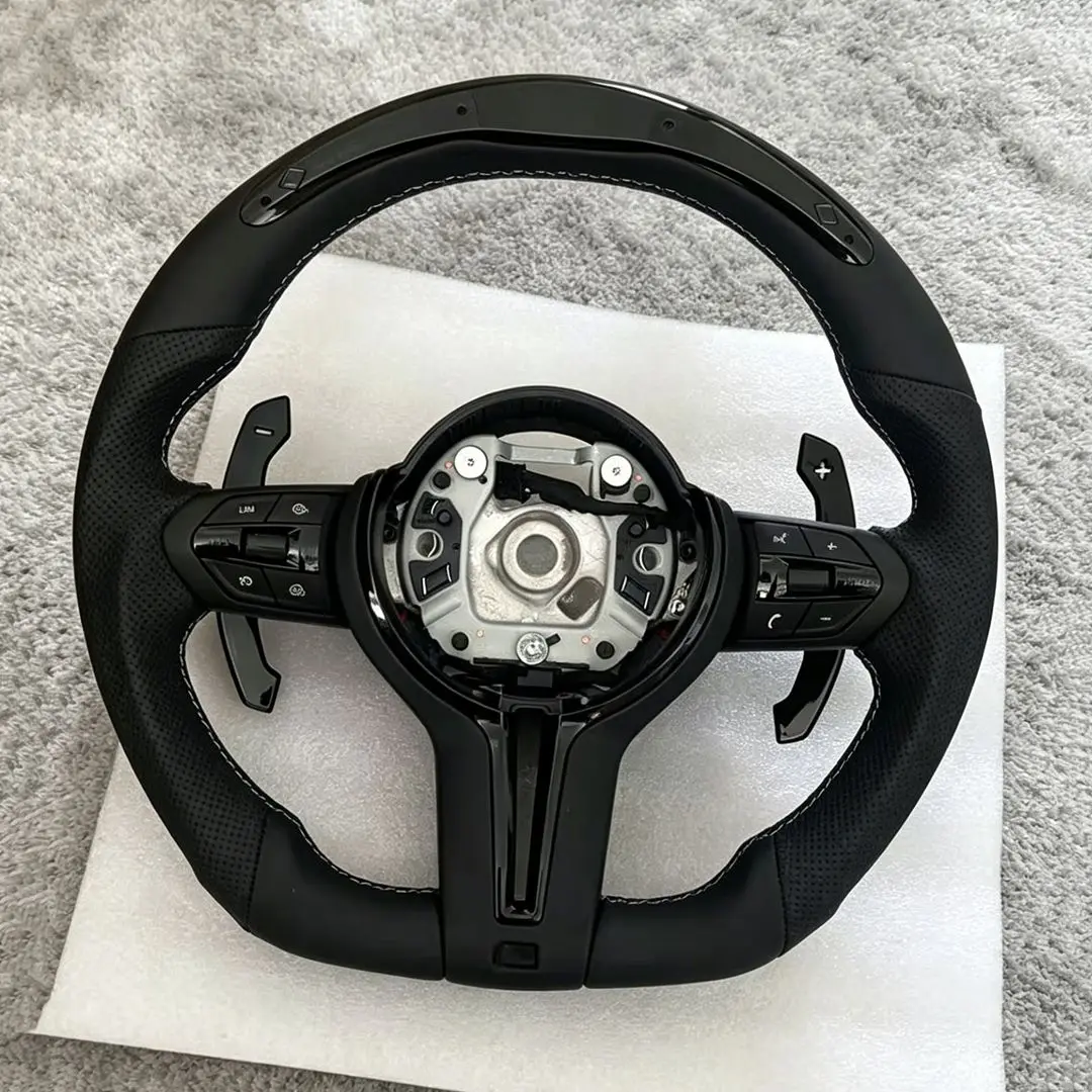 For BMW F07 F01 F10 F15 F31 F32 F36 F20 F26 E92 F80 F90 E60 X6 E71 X5 E70 M3 M4 M5 M6 LED Leather M Sport Steering Wheel