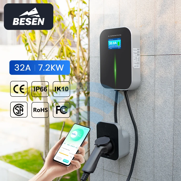 APP Control 32A Single Phase Mode 3 Wallbox Electric Vehicle Charging Station For Electric Car