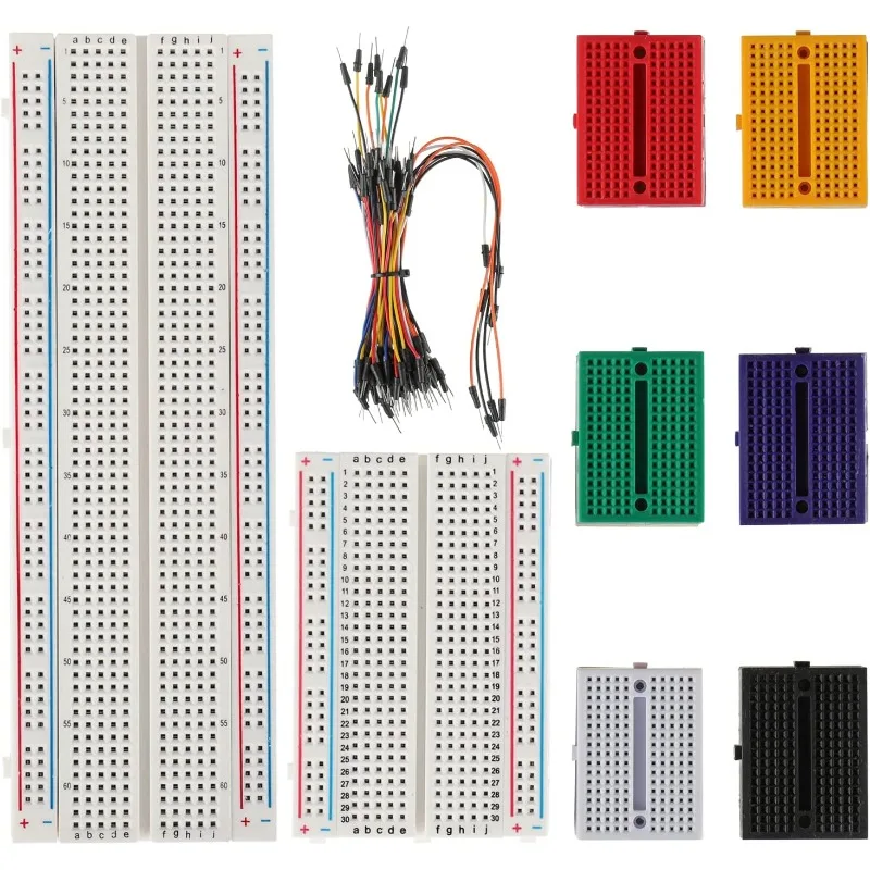 803/400 Tie Points Solderless Breadboard、65 Pcs Flexible Breadboard Jumper Wires and 170 Points Mini Solderless Breadboard KIT