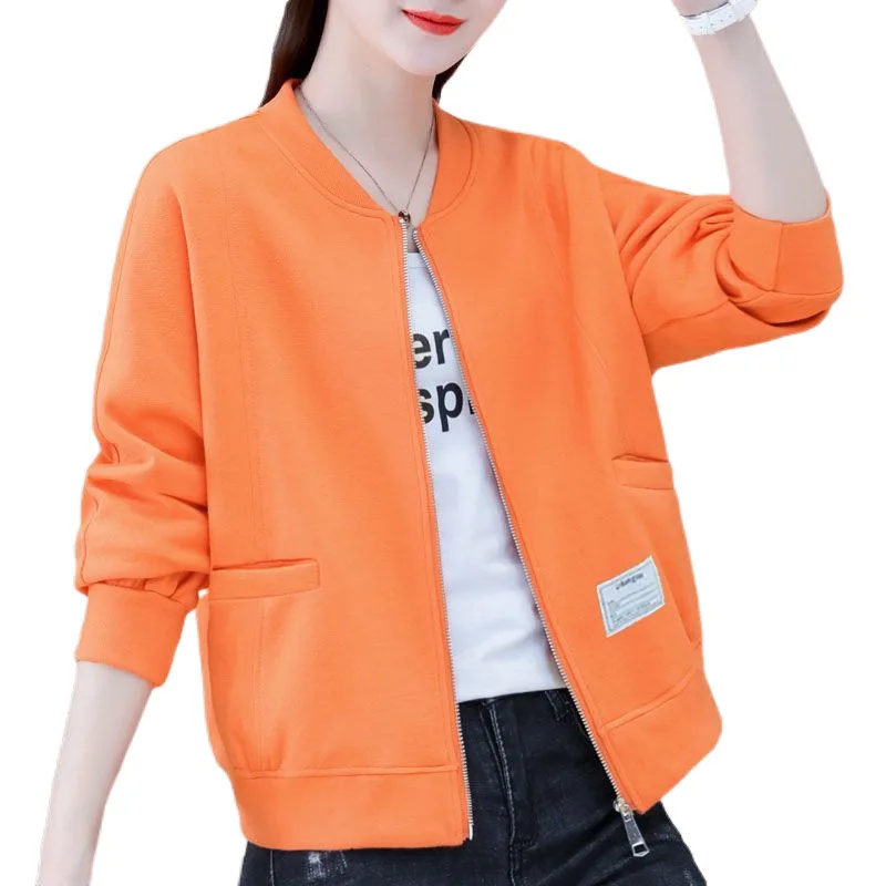 Cotton Plus Size Short Hoodie Jacket For Women's 2024 Spring And Autumn Season New Korean Version Loose Fit Slimming Ins Trendy