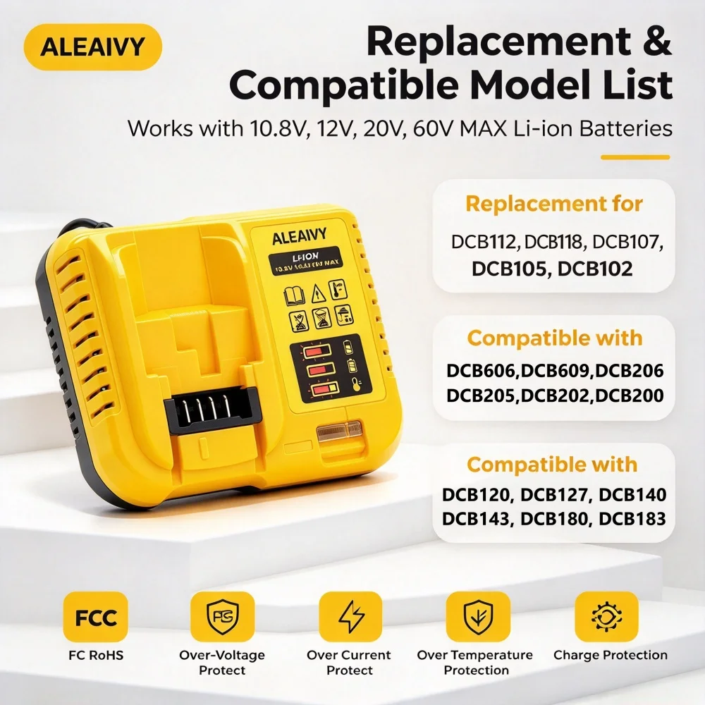Power Tool Accessories Parts 10.8V 12V 18V 20V Lithium Battery DCB120 DCB140 DCB183 DCB206 DCB609 Charger DCB112 DCB115 DCB105