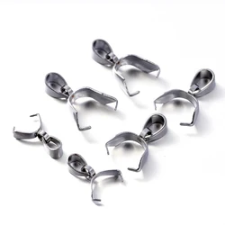 20pcs 13.5mm-19mm Stainless Steel Pendant Clasps Pinch Clip Bail Hooks Connector Necklace For DIY Jewelry Making Findings