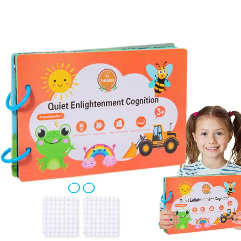 Quiet Sticker Book Reusable Puzzle Art Sticker Book Portable Sticker Activity Books Educational Quiet Encyclopedia Book Fun