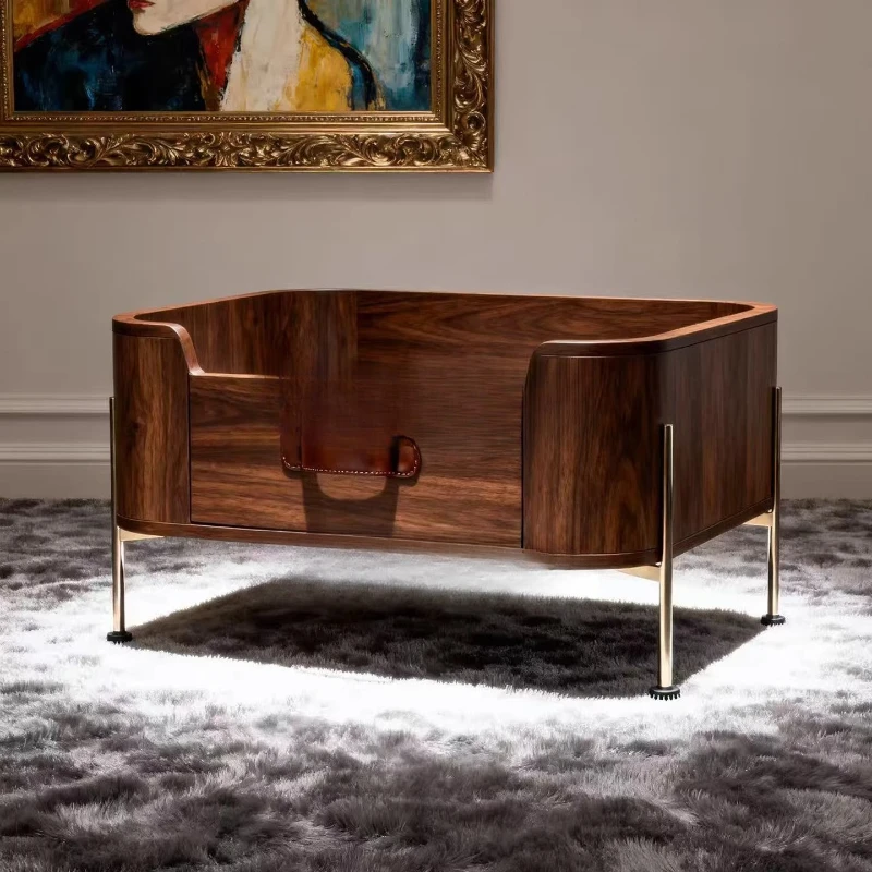 

Light luxury minimalist style wooden frame off-ground cat and dog sofa sleeping bed cat and dog recliner