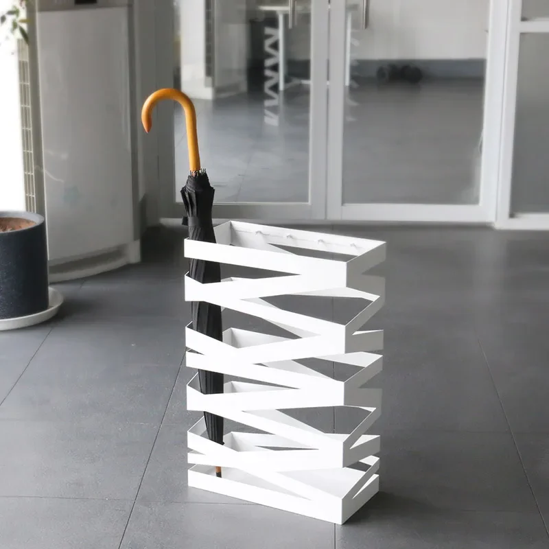 

Entrance White Courtyard Umbrella Rack Small Patio Corp Beach Iron Umbrella Stand Storage Home Modern Paragueros Hogar Rain Gear