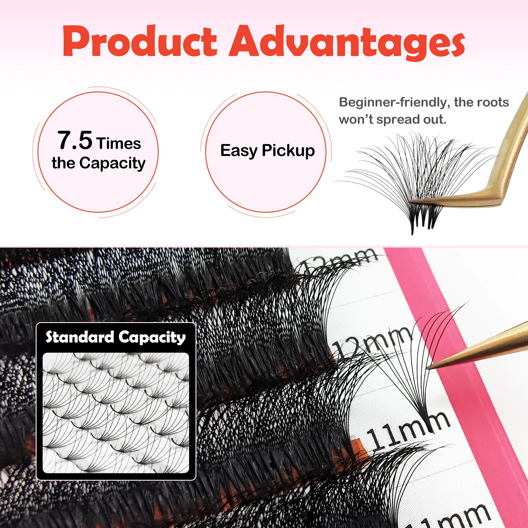 SEEDEW Large Capacity 6D/10D Lashes Easy Fanning Fast Fan Blooming Eyelash Extensions Automatic Flowering Volume Eyelash